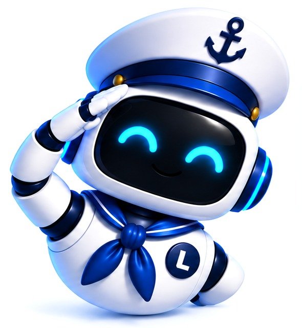 Martim, o mascote navegador da Lemi, fazendo continência
